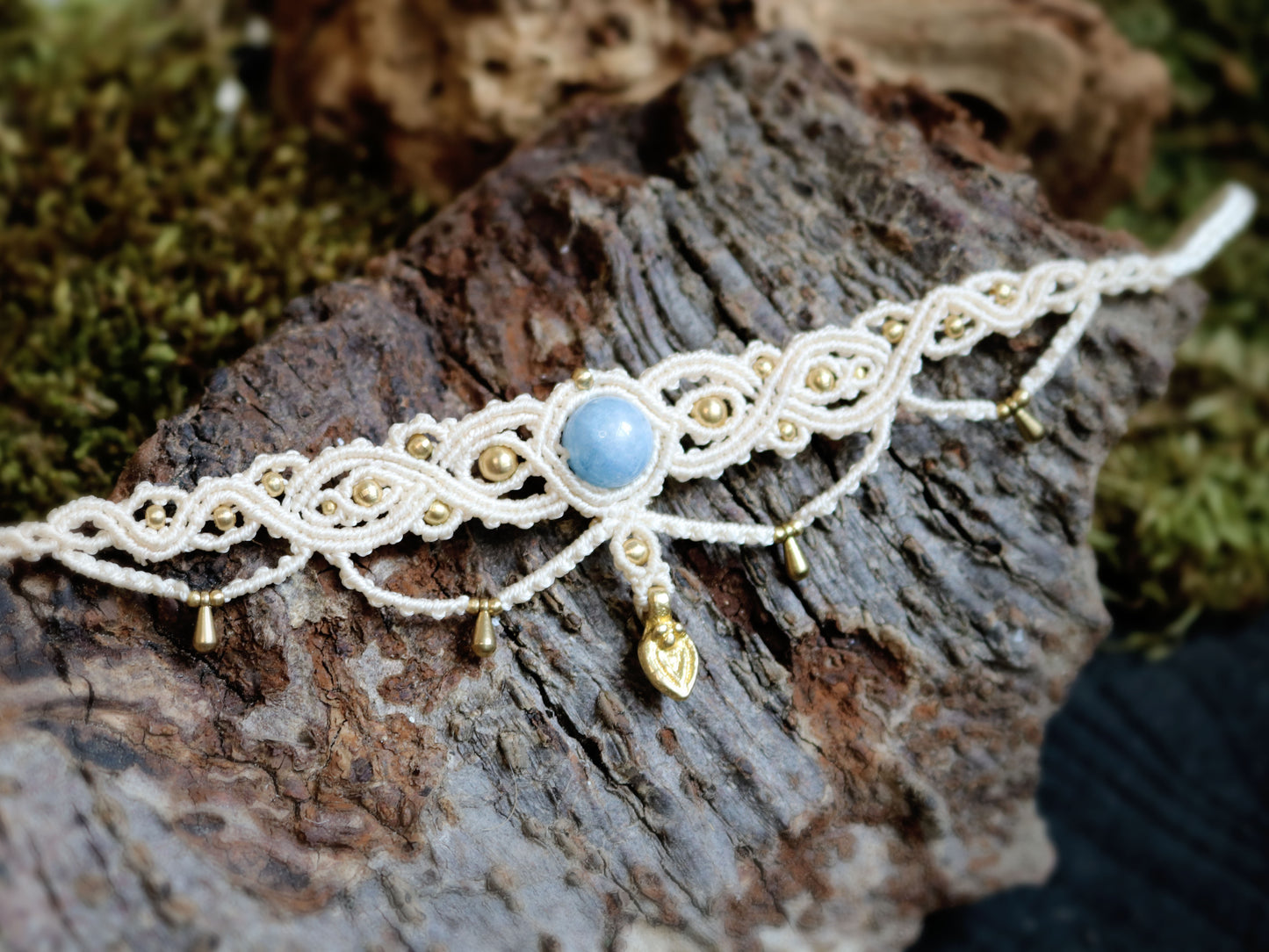 Elegant Blue Chalcedony Choker and Headpiece