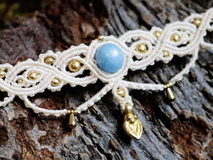 Elegant Blue Chalcedony Choker and Headpiece