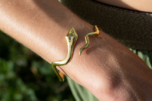 Gold Snake Cuff Bracelet