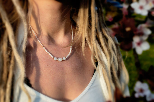 Triple Moonstone Necklace