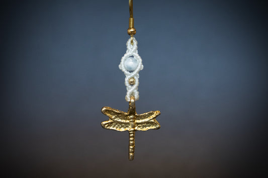 Dragonfly Moonstone Earrings