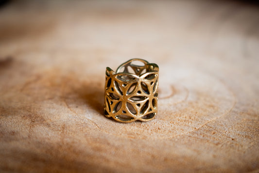 Flower of Life Brass Dreadlock Bead