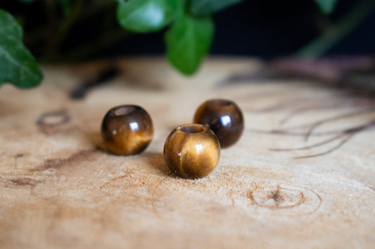 Tiger's eye dreadlock beads - Set of three