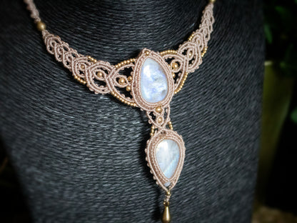 Double Moonstone Queen Necklace