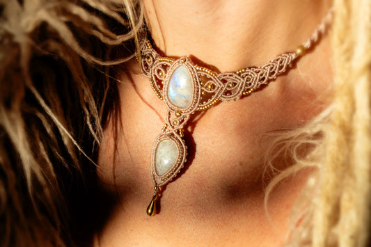 Double Moonstone Queen Necklace