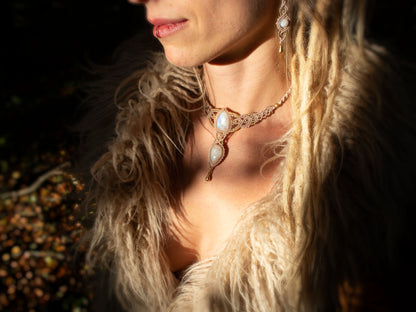 Double Moonstone Queen Necklace