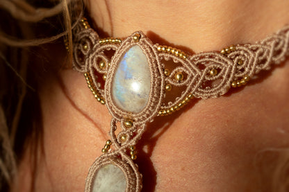 Double Moonstone Queen Necklace