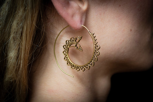 Elegant Spiral Hoop Earrings