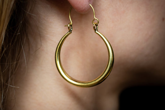 Golden Brass Hoop Earrings