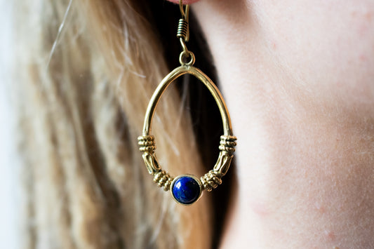 Golden Tribal Teardrop Earrings