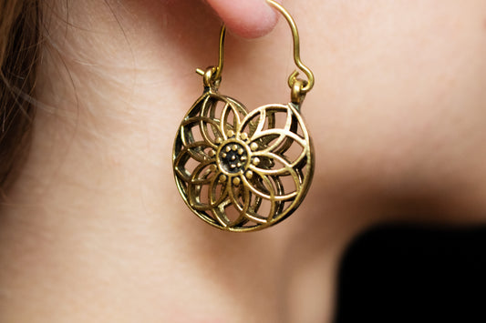 Sunflower Geometric Earrings