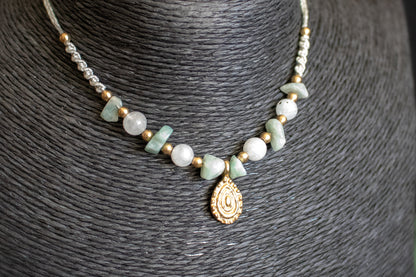 Amazonite & Moonstone Charm Necklace