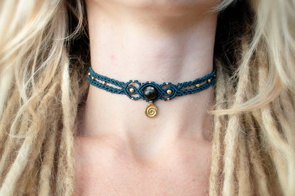 Black Obsidian choker & headband