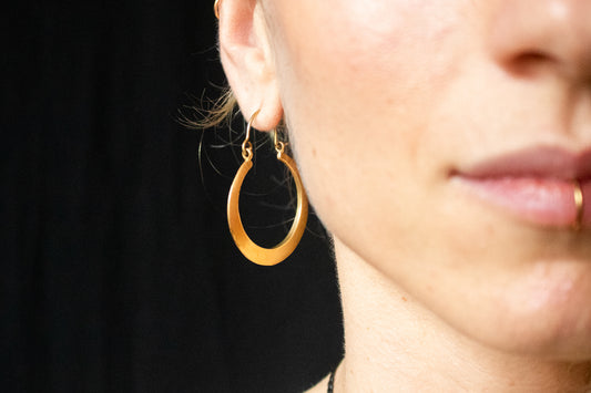 Golden Crescent Hoop Earrings